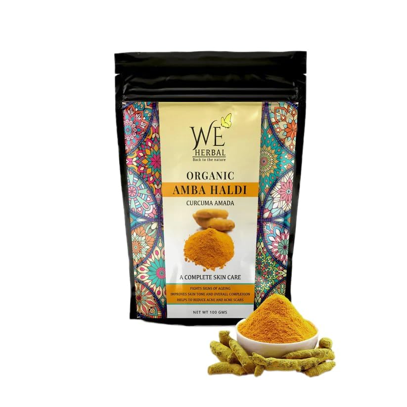 WE HERBAL Ambaâ€¯Haldi Powder for Skin | Pure Wild Turmeric | Fades Pigmentation & Gives Instant Glow | 100% Natural | 100â€¯g