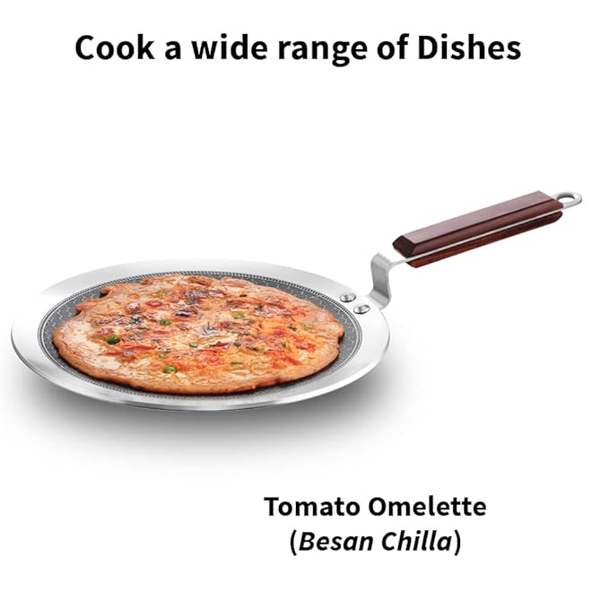Hawkins 26 cm Paratha Tava Triply Stainless Steel Shielded Nonstick Tawa