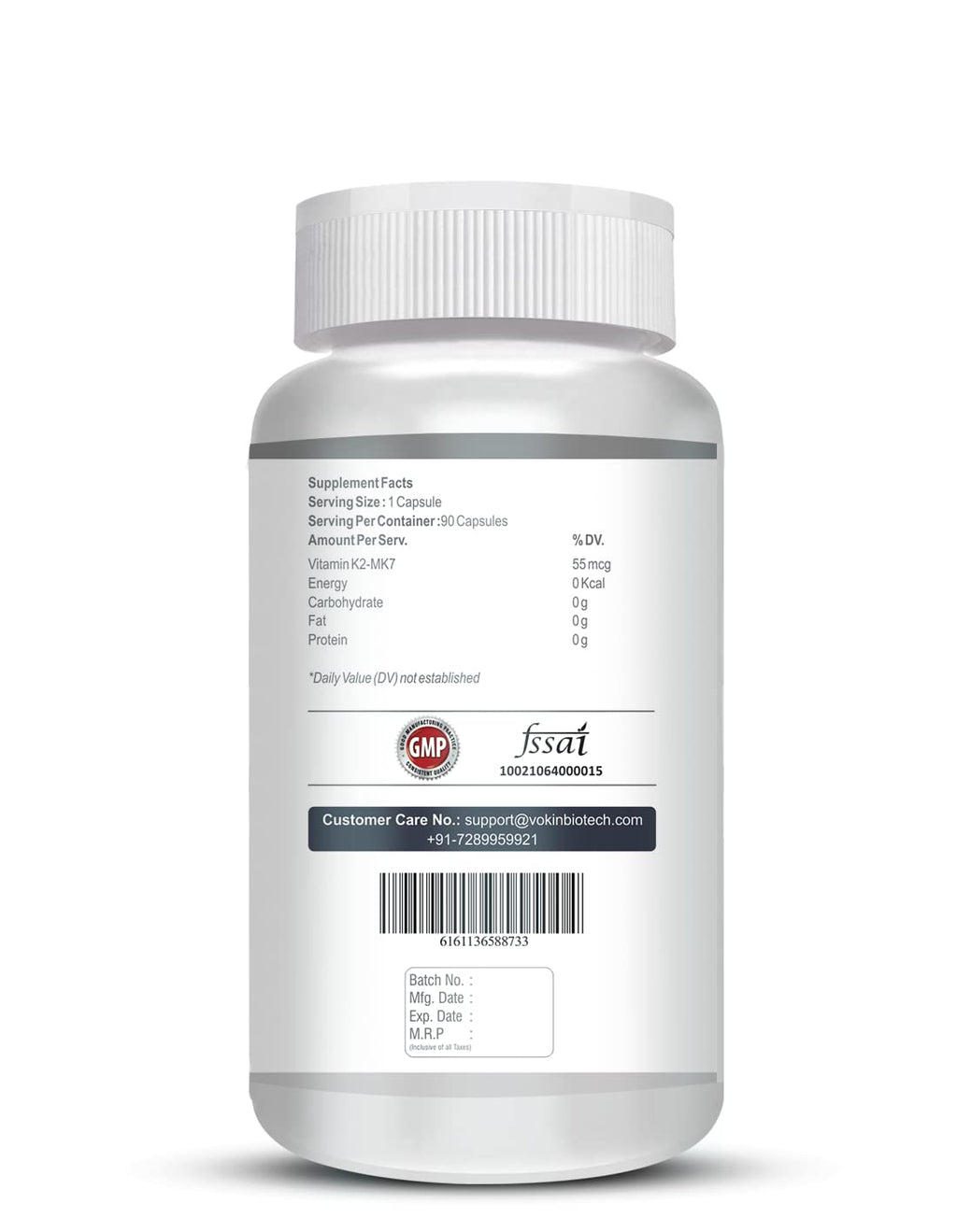 Vokin Biotech Vitamin K2 MK-7- Support Bone & Heart Health - 55mcg â€“ (90 Capsules)