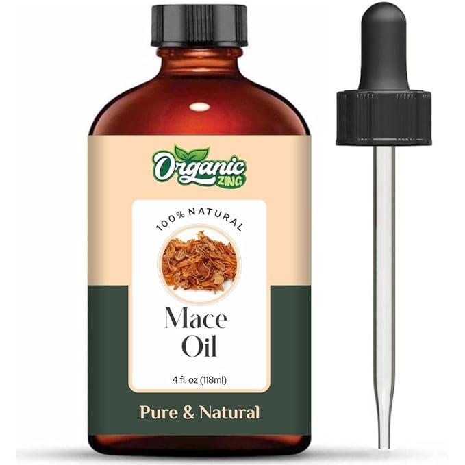 Organic Zing Mace (Myristica Fragrans) Oil | Essential Oil for Skin Care, Haircare, Aroma & Diffusers - 118 Ml