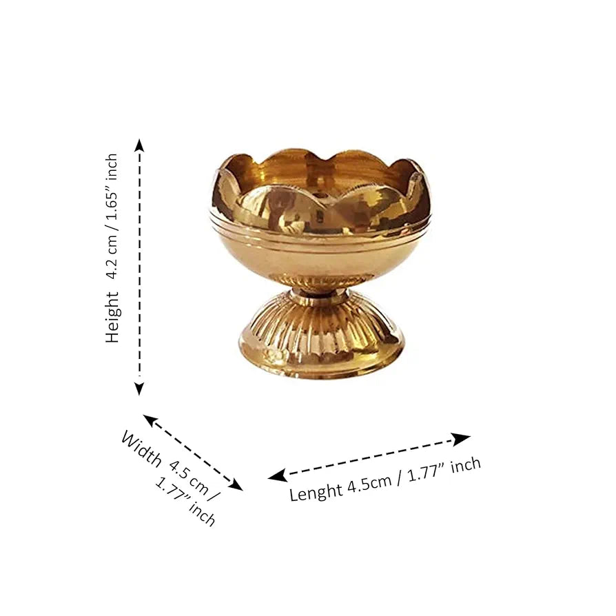 Craftvatika Brass Lotus Diya for Puja Set of 2 Lotus Flower Diya