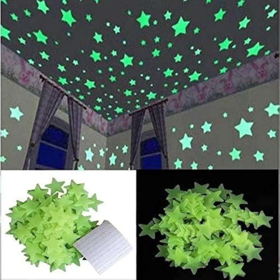 Rangoli Radium Stars Ceiling & Wall Decoration for Kids Room Glow in Night Stickers Design-11