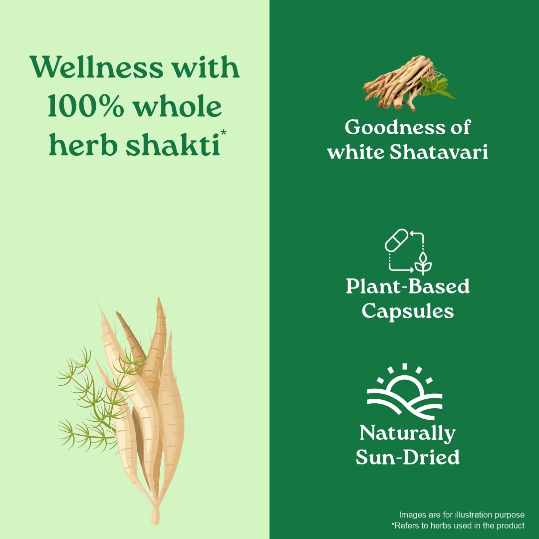 A TATA Product -Organic India Shatavari Capsules, 60 Capsules, Supports Womenâ€™s Health, Whole Herb*, Certified Organic, No Added Fillers or Chemicals