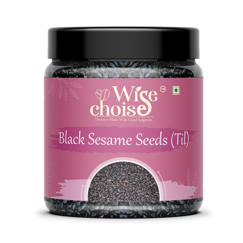 WiseChoise Black Sesame Seeds for Eating 100gm| Whole Fresh and Natural Unhulled Kale | Black Til Seed for Weight Management, Indian Spice | Kaale Til