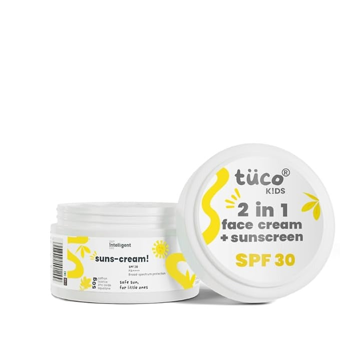 Tuco Kids 2 in 1 Face Cream + Sunscreen SPF 30 with Saffron oil for Kids - 50 gms