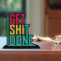Artvibes Wooden Idols and Figurine Get Done Motivational Quote Table Decor for Office Desk | Home Decoration