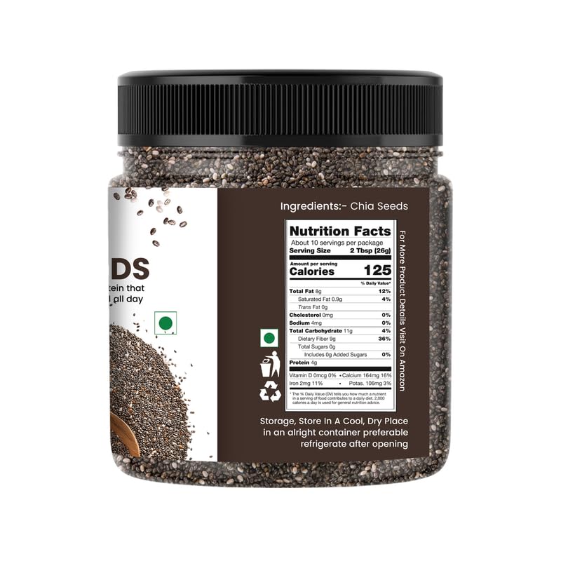 NUTRIZAIKA Raw Chia Seeds | Superfood for Weight Management & Energy 100g