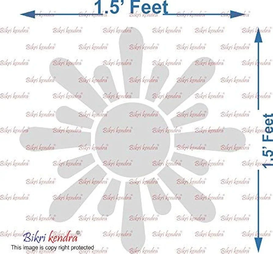Bikri Kendra Sun Golden Model-12 Mirror Stickers for Wall, Acrylic Mirror Wall Decor Sticker