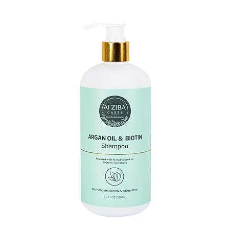 ALZIBA CARES Moroccan Argan Oil and Biotin Shampoo - 500 ml