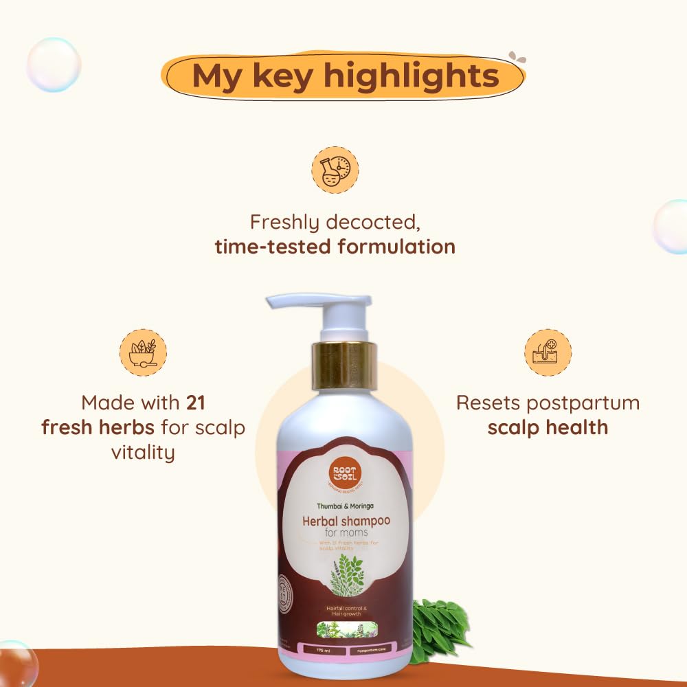 Root And Soil Herbal Shampoo For Hairfall Control and Hair Growth - 175 ml