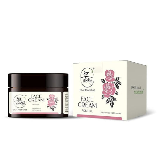 Shat Pratishat Natural Face Cream Moisturizer Fragrance Of Rose And Vetiver Essential Oil - 50 gms