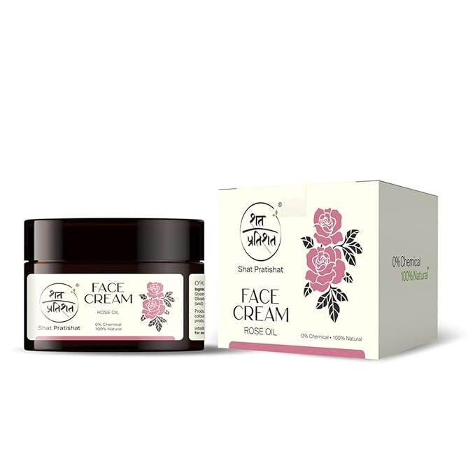 Shat Pratishat Natural Face Cream Moisturizer Rose and Vetiver Essential Oil - 100 gms