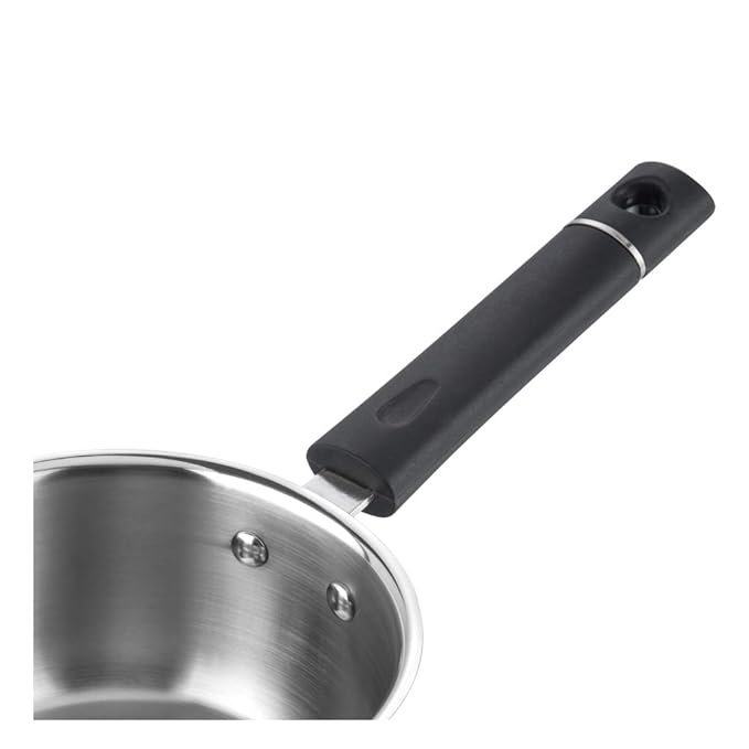 Vinod Tivoli Heavy Guage Stainless Steel Saucepan - 1.5 Litre (16cm) | SAS Bottom | 2 Layer Extra Thick Aluminum Core