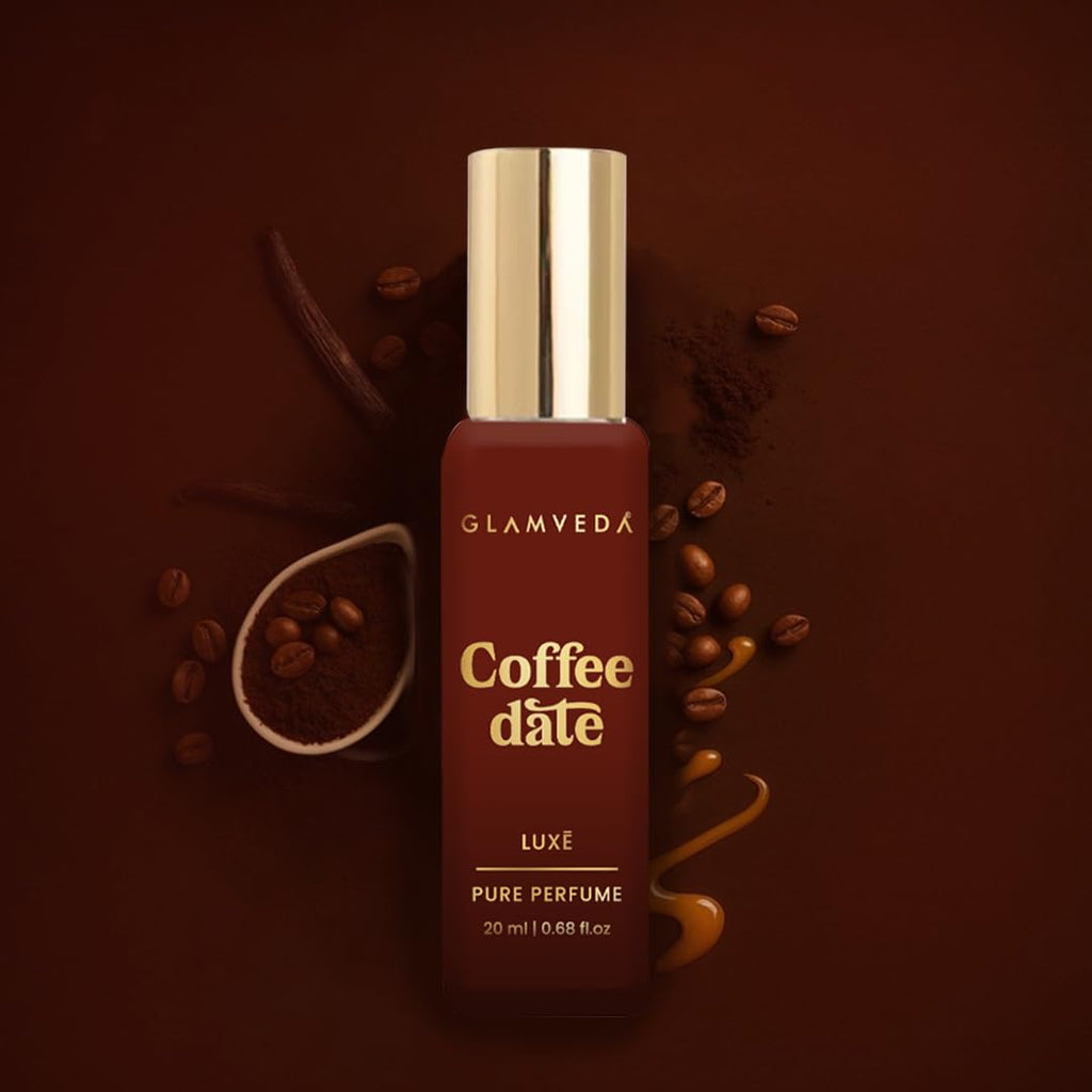 Glamveda Luxury Coffee Date | Long Lasting Perfume | Perfume for Woman 20ml | with Rose, Coffee, Musk, Vanilla | Floral & Fruity Premium Fragrance for Women