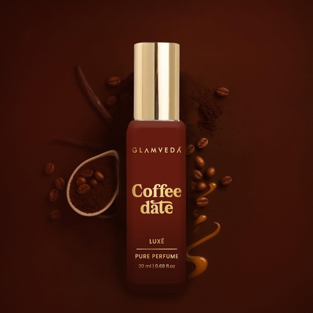 Glamveda Luxury Coffee Date | Long Lasting Perfume | Perfume for Woman 20ml | with Rose, Coffee, Musk, Vanilla | Floral & Fruity Premium Fragrance for Women