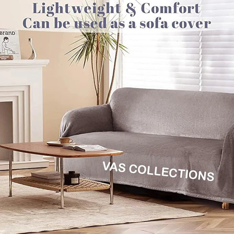 Homekart Premium Solid Color Soft Plush Mink Blanket Ultra Cozy and Warm Silky Soft All Season Single Bed Blanket Grey
