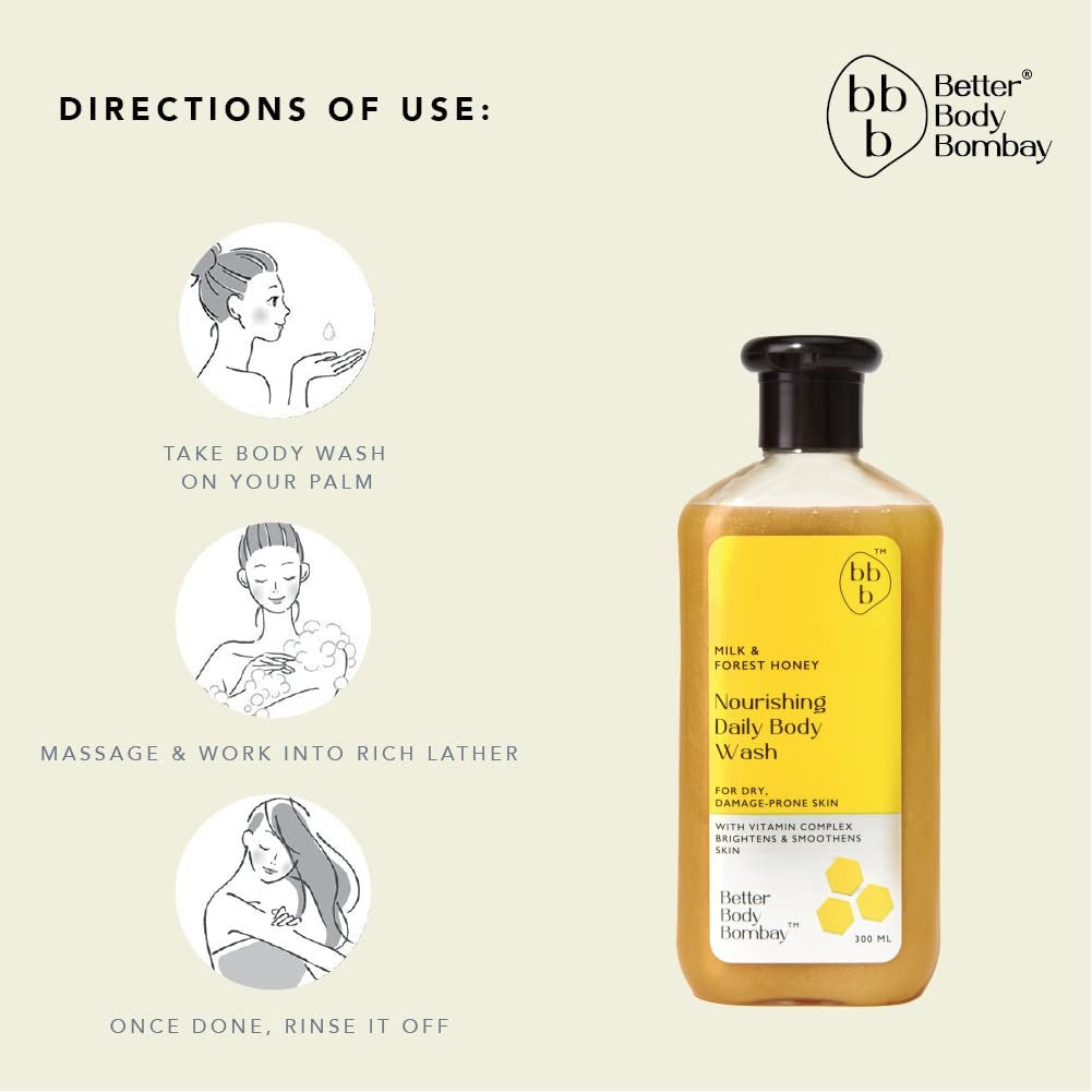 Better Body Bombay Milk & Forest Honey Nourishing Daily Body Wash - 300 ml