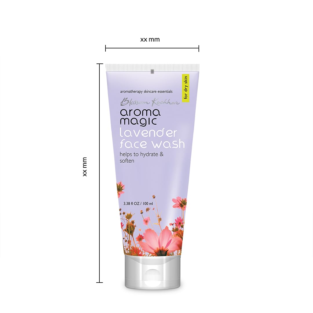 Aroma Magic Lavender Face Wash â€“ Hydrating & Nourishing Cleanser with Rose Oil & Orange Extract for Dry & Sensitive Skin â€“ 100ml