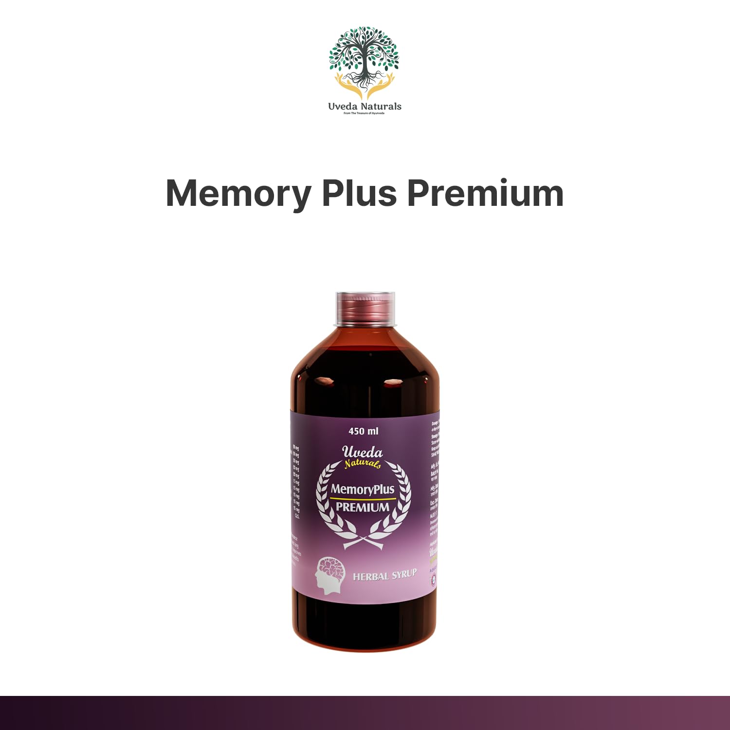 Uveda Naturals Memory Plus Syrup - 450 ml