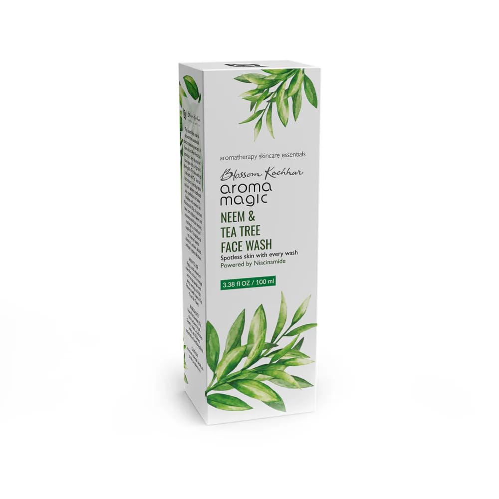 Aroma Magic Neem & Tea Tree Face Wash with 5% Niacinamide â€“ Cleanser with Anti-Acne & Antibacterial Formula with Neem & Tea Tree Oil for Oily, Pimple-Prone Skin, 100ml