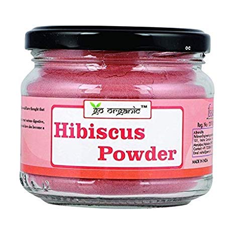 Go Organic Pure & Natural Hibiscus Flower Powder for Face Packs and Hair Growth&Care