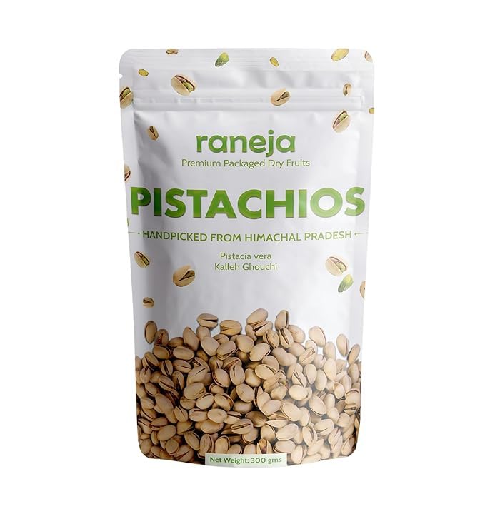 Raneja 100% Natural Premium Roasted & Salted Pistachios 300g | Pista Rich In Protein, Phosphorus, & Dietary Fibre, Nuts & Dry Fruits, Shelled Nuts, Crunchy & Delicious Healthy Snack