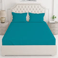 Layers Be Bold Cotton Bedsheet Set for All Seasons Lightweight Moisture Absorbent 140 TC King Size Teal Blue