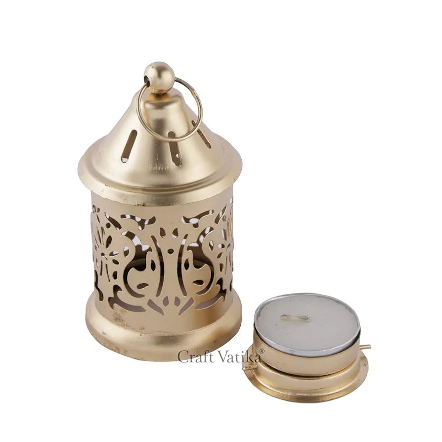 Metal Hanging Lantern Tea Light Candle Holder Centerpiece