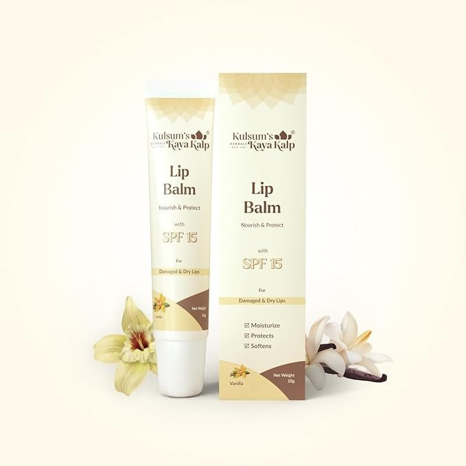 Kulsum's Kaya Kalp Herbals Vanilla Lip Balm with SPF 15 - 10 gms