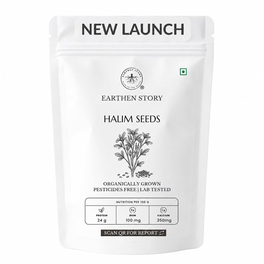 Earthen Story Edible Halim Seeds, 500g | Aliv Seeds | Rich in Iron & Fibre | For Laddu, Drinks, Smoothies & Daily Nutrition