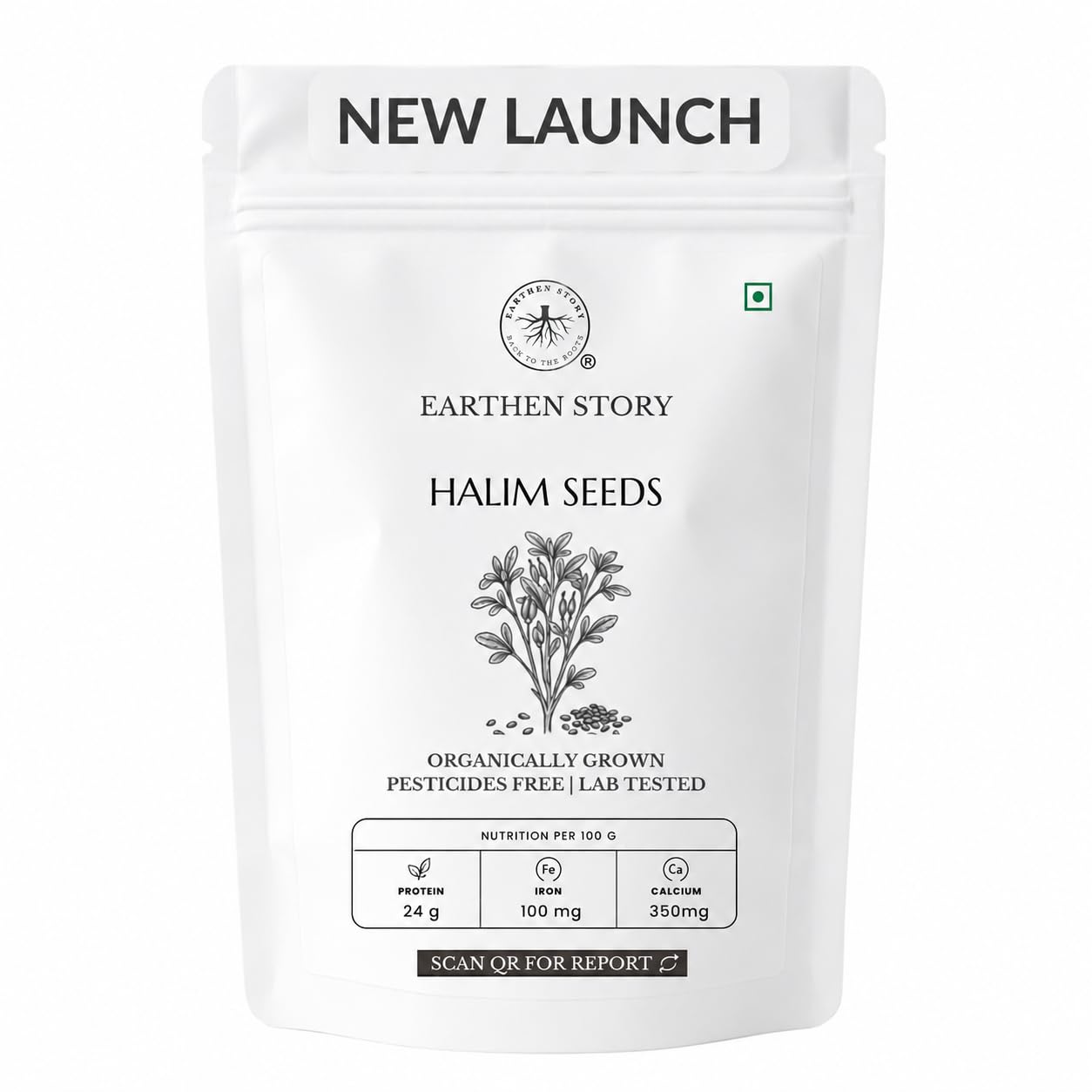 Earthen Story Edible Halim Seeds, 500g | Aliv Seeds | Rich in Iron & Fibre | For Laddu, Drinks, Smoothies & Daily Nutrition
