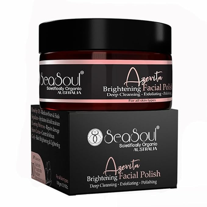 SeaSoul Facial Scrub Face Polish for Skin Brightening Deep Cleansing Exfoliating - 100 gms