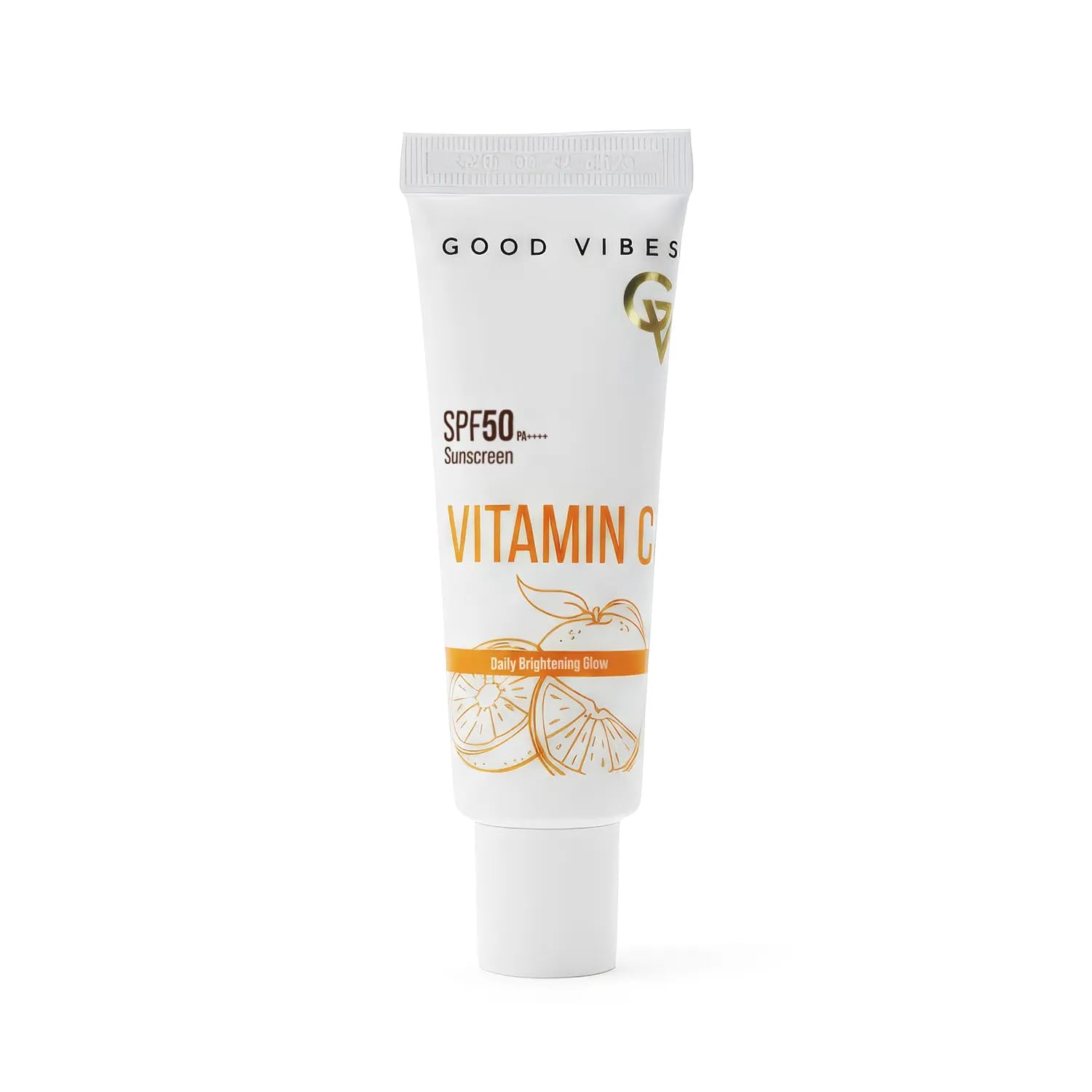 Good Vibes Vitamin C SPF 50 PA++++ Sunscreen | Brightening & Hydrating | 3% Niacinamide + Hyaluronic Acid | No White Cast, Lightweight & Non-Sticky | Daily Glow Sun Protection For All Skin Types â€“ 50 gm