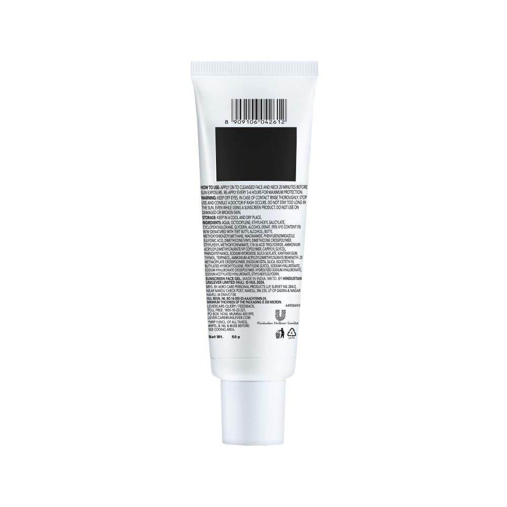 Novology SPF50 PA++++ Ultra Light Gel Sunscreen | Non-Greasy, Quick Absorbing, Invisible Finish | 50 g