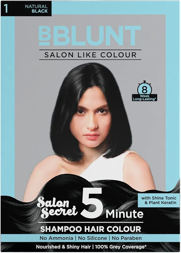 BBlunt Salon Secret 5 Minute Shampoo Hair Colour - 20 ml (Pack of 5)