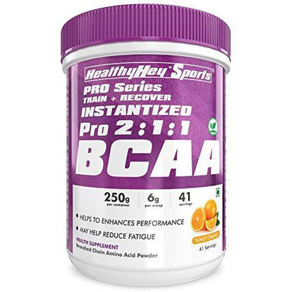 HealthyHey BCAA Powder 2:1:1 - Tangy Orange - 250 gms