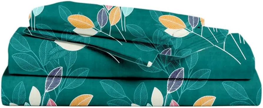 HomeKart Microfiber 160 TC Flat Single Bedsheets for Summer Breathable Wrinklefree  with 1 Pillow Covers Dark Green