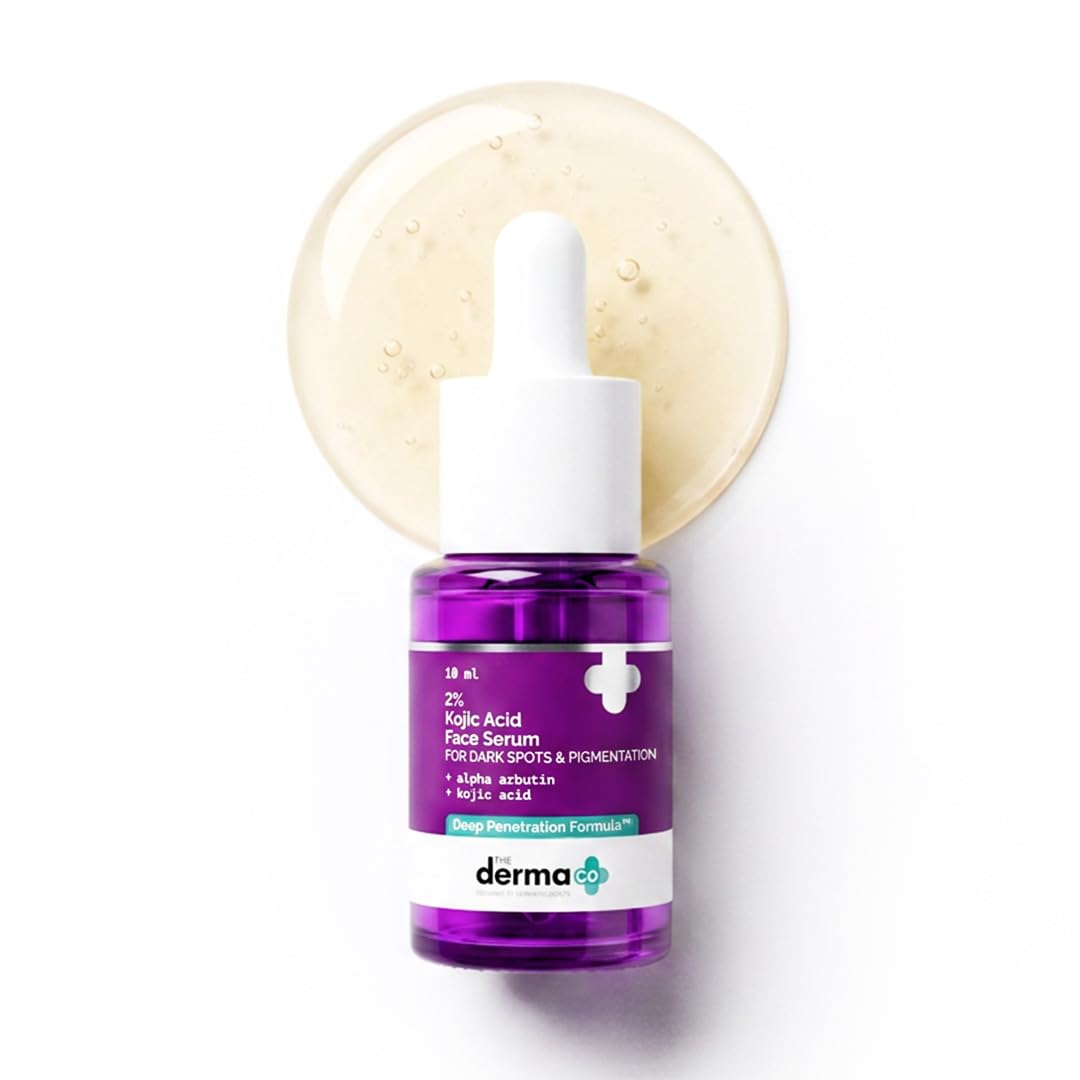 The Derma Co. 2% Kojic Acid Face Serum with Alpha Arbutin, Powered by Deep Penetration Formula™ | Fights Pigmentation | Fades Dark Spots | Brightens & Evens Skin Tone | 10 ml