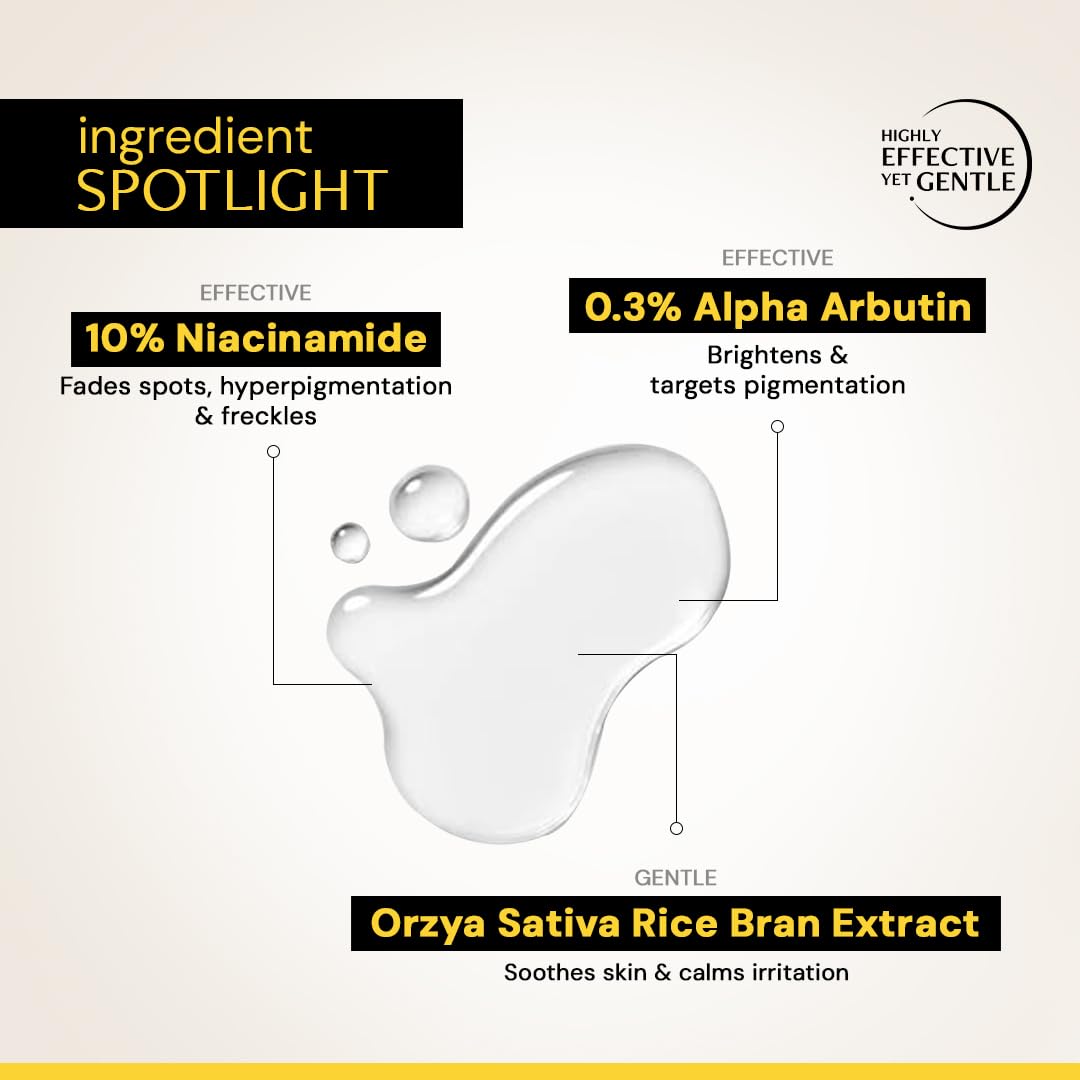 Deconstruct Brightening Serum with 10% Niacinamide Serum with 0.3% Alpha Arbutin | Brightens skin, treats dullness, reduces tan | Lightweight, non-irritating & beginner-friendly formula|30ml