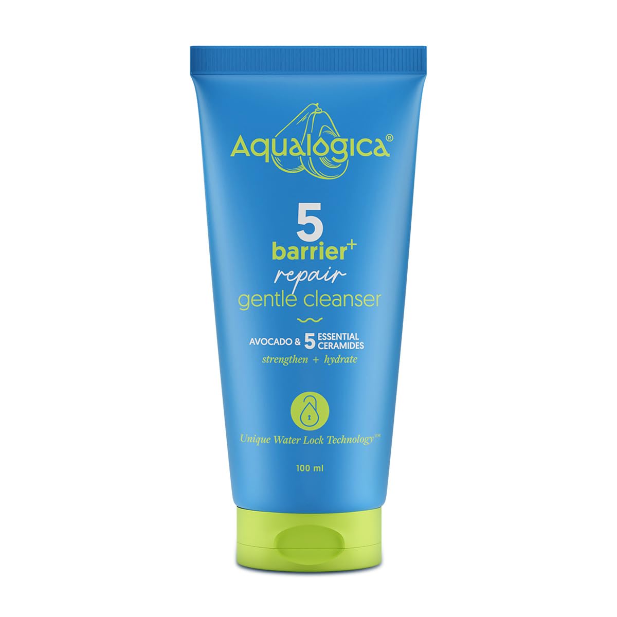 Aqualogica 5 Barrier+Repair Gentle Face Cleanser With Avocado&5 Essential Ceramides-100Ml| Dry To Normal,Sensitive Skin|Strengthens Skin Barrier|Non-Oil Stripping|Gently Cleanses&Hydrates|Men&Women