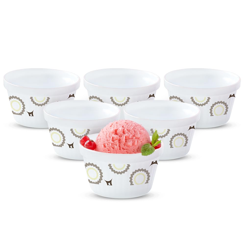 Larah by Borosil Cassata Ice Cream Bowl/dessert Set | Set of 6 | Glass | 220 Ml