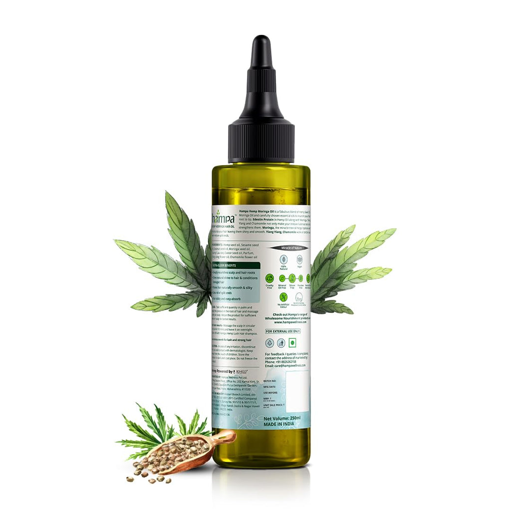 Hampa Hemp Moringa Hair Oil - 100 ml