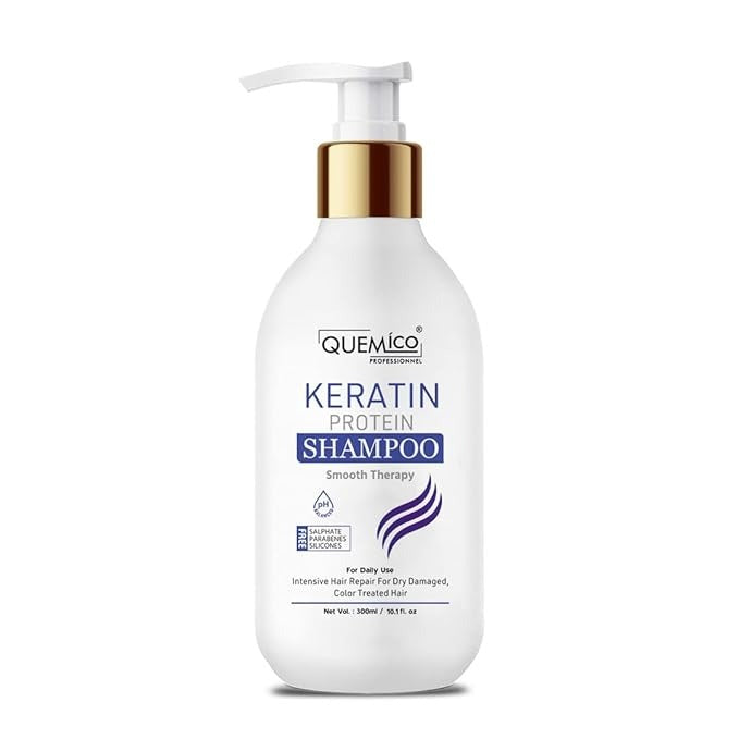 Quemico Professionnel Sulphate Free Keratin Smooth Shampoo For Dry and Frizzy Hair - 300 ml