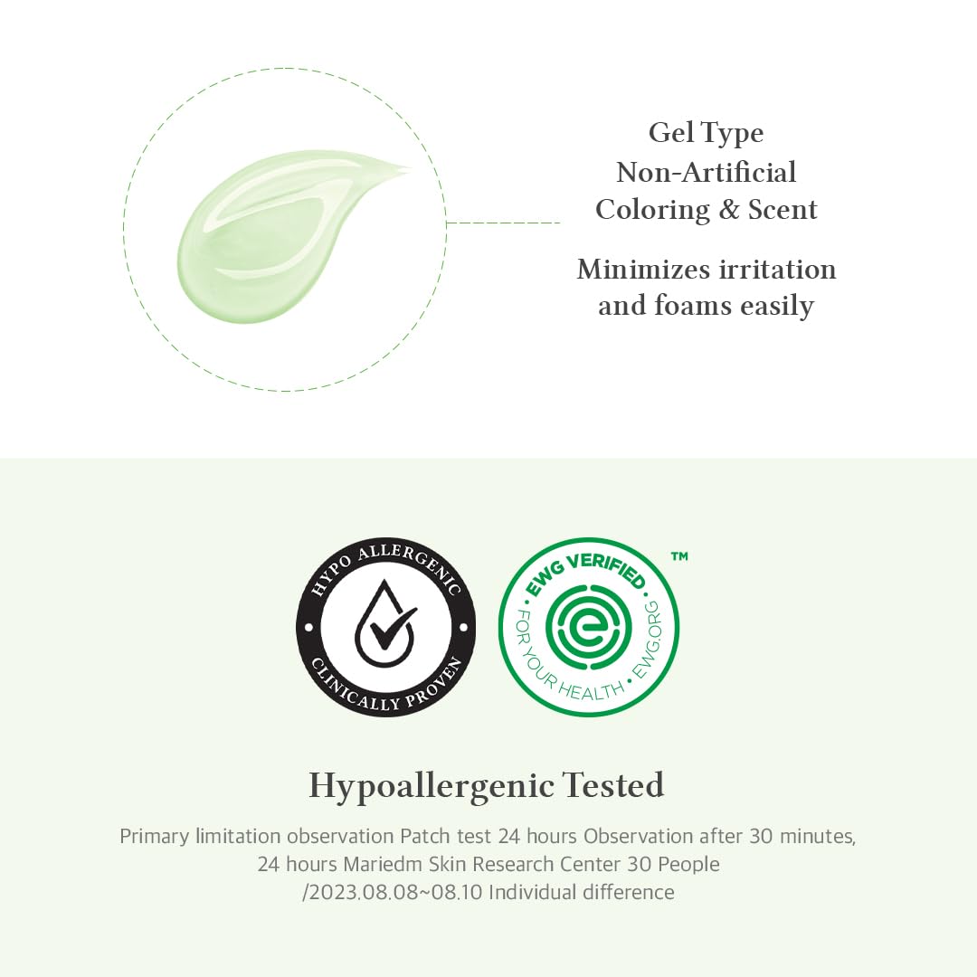Dr.Althea Green Relief Amino Gel Cleanser | Lightweight & Hydrating Makeup Remover | Daily Face Wash with Hyaluronic Acid | Korean Vegan Skincare for All Skin Types | 100ml