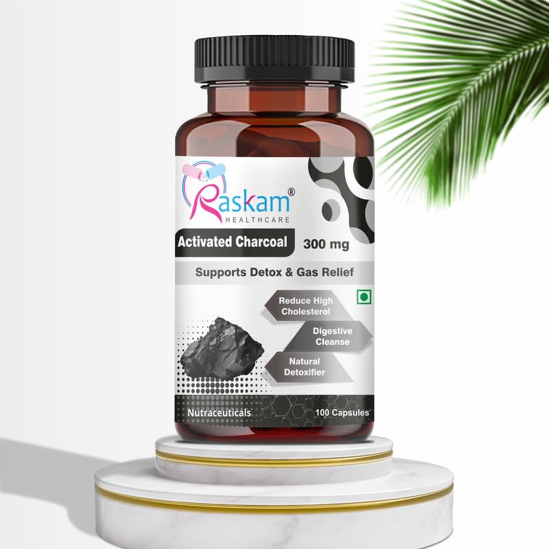 Activated Charcoal | Helps in Digestion, Bloating, Liver & Kidney Detox | 100 Veg Capsules
