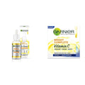Garnier Skin Naturals, Face Serum, Bright Complete Vitamin C Booster, 30 ml &Garnier Skin Naturals, Night Cream, Anti-Dark Spots & Brightening, Bright Complete Vitamin C Yoghurt, 40 g