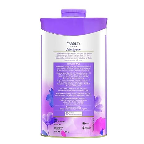 Yardley London Morning Dew Perfumed Talc - 250 gms