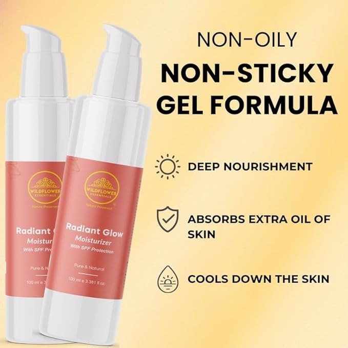 Wildflower Essentials Radiant Glow Moisturiser Gel with Vitamin C - 100 ml