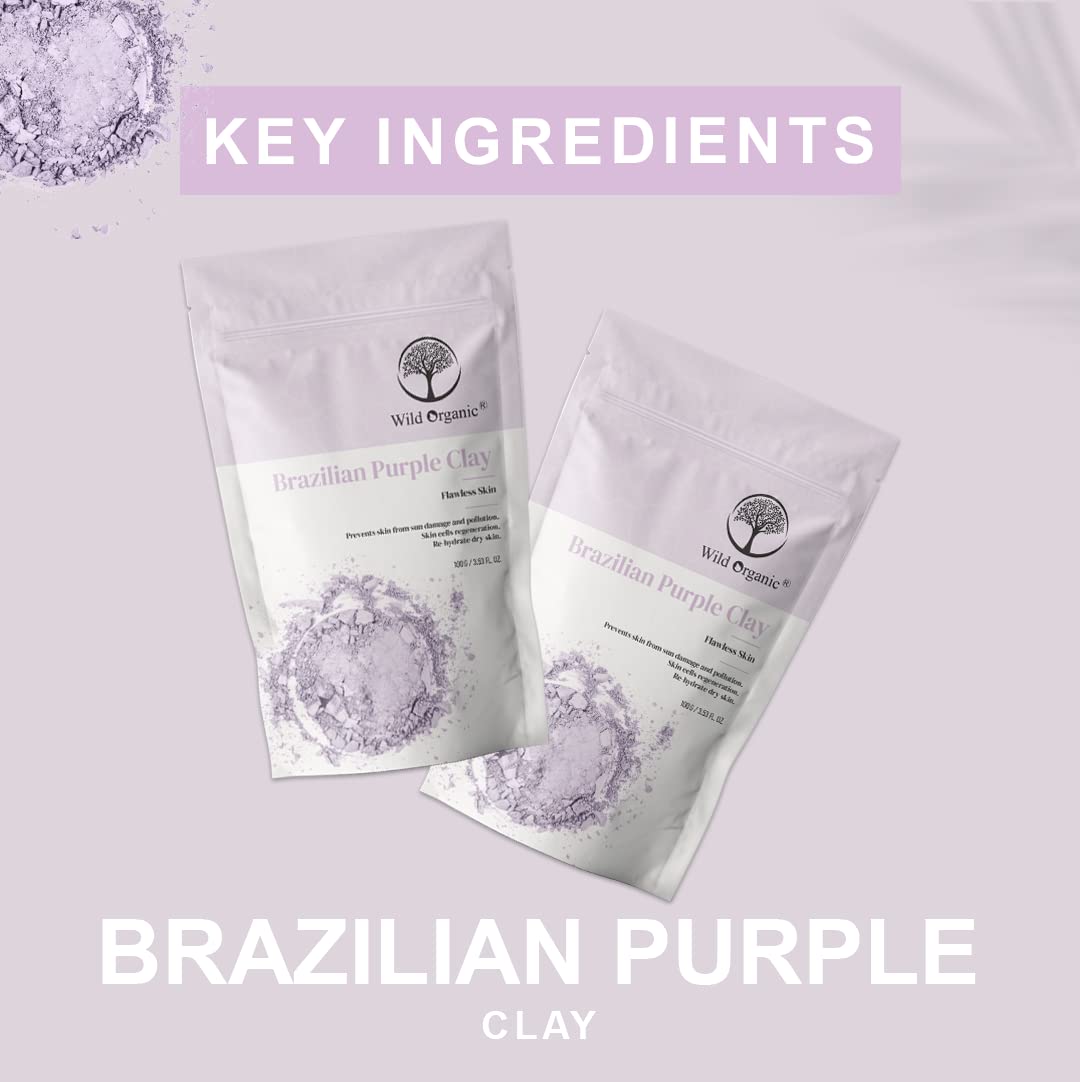 Wild Organic Brazilian Purple Clay Powder - 100 gms