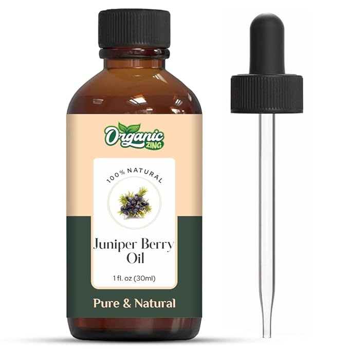 Organic Zing Juniper Berry Essential Oil for Skin, Face, Hair Care, Aromatherapy, Diffuser, Conditioner - 30 Ml